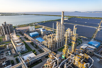 oil refinery with solar power station