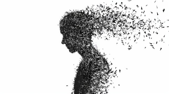 Visual metaphor for identity shift and inner reinvention in human experience