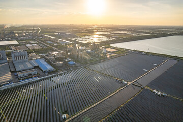 oil refinery with solar power station