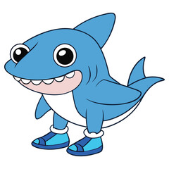 Funny Smiling Shark Wearing Shoes