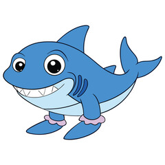 Funny Smiling Shark Wearing Shoes