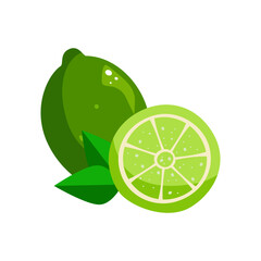 Lime isolated on white background.