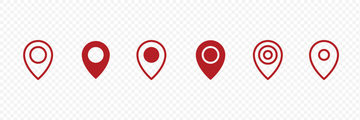map pin vector logo template, locator icon . Unique Navigation Pin Set for Designers . eps 10 