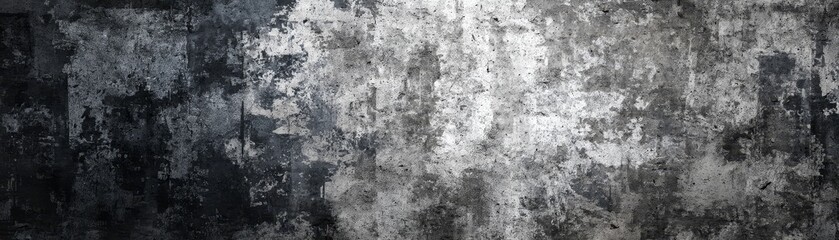 Fototapeta premium Black and white wall, study in monochromatic paint, texture, abstract art