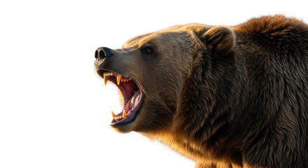 Obraz premium Roaring Grizzly Bear Profile Dark Background