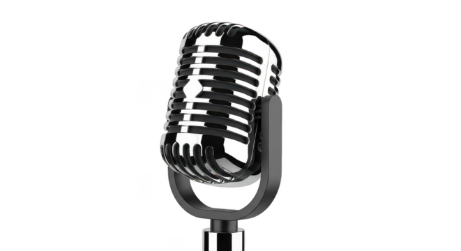 Retro Microphone Chrome Black Design