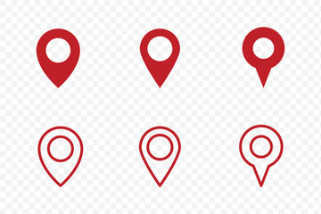 Fototapeta premium Set of location pin icons. location pin place marker. Location icon. Map marker pointer icon set. Location pin icon – map marker symbol . 