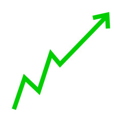Green arrow graph business growth up trend concept, Economic growth, Stock market profit, Financial growth sign. Vector illustration.