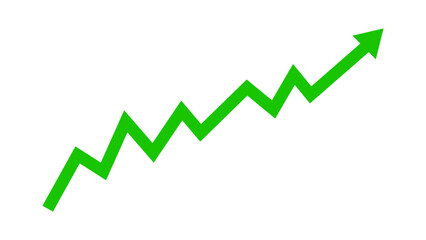 Green arrow graph business growth up trend concept, Economic growth, Stock market profit, Financial growth sign. Vector illustration.