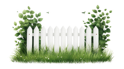 Watercolor icon of a garden fence wrapped with vines