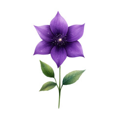 Watercolor icon of a flower opening under starlight