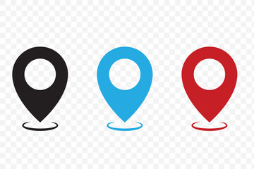 map location icon set . Location icon set, Map pin place marker. location pointer icon symbol in flat style.  