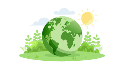 Green earth globe vector illustration for world environment day and ecology concept save the planet design