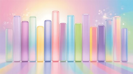 Obraz premium Pastel gradient bars with soft light effects abstract