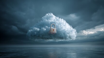 Floating pad with lock, tranquil ocean escape to serenity unlock