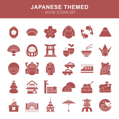 Japanese themed - solid icons set	
