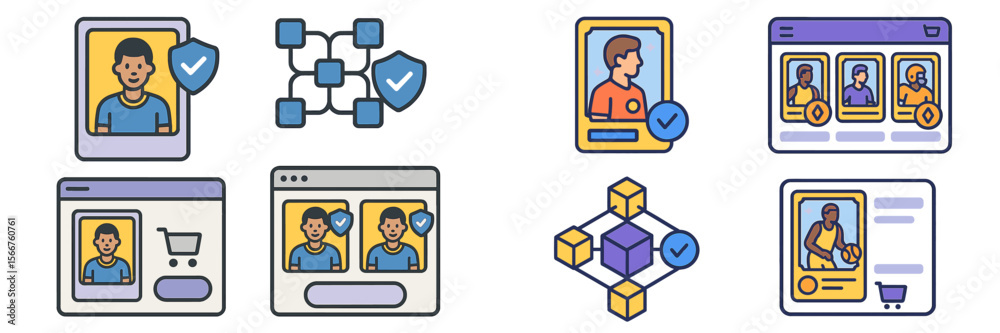 Poster visual representation of user profiles and verification processes in digital identity management sys