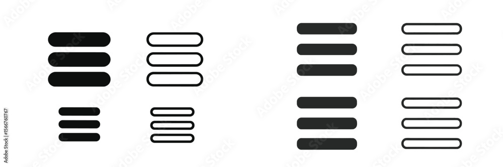Poster variations of horizontal lines in different styles and colors on a plain background suitable for des