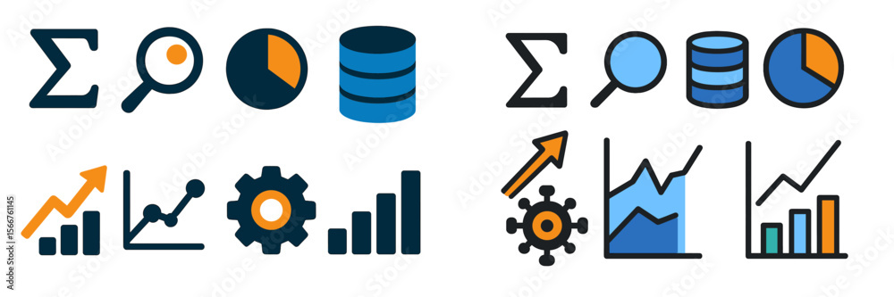 Poster Visual representation of data analysis tools and metrics for effective business strategies and insights