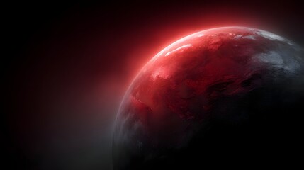 A glowing red map of rising temperature over a grayscale globe model