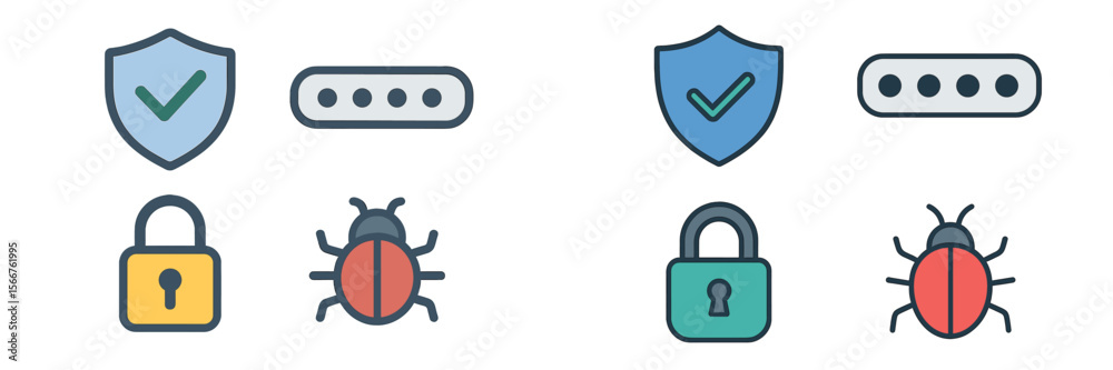Poster Graphic representation of cybersecurity concepts with a focus on protection and vulnerabilities in digital environments