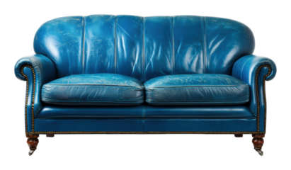 Stylish leather sofa in modern living room furniture showcase interior design