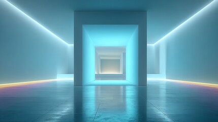 3D blue background with abstract geometric line pattern

