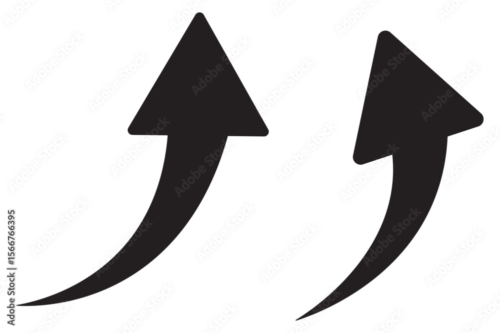 Canvas Prints curve arrows icon, curved arrows, arrow sign, black arrows set on white background