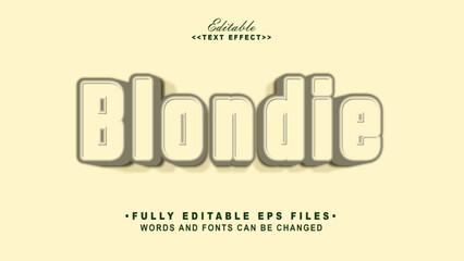 3d blondie lowercase text effect.typhography logo