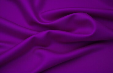 Obraz premium Aubergine satin fabric with soft glow, glossy draped folds, elegant studio textile photo for luxury material presentation