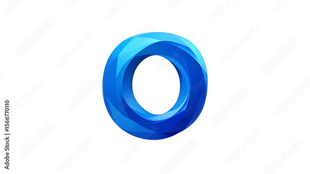 Fototapete abstract blue circle torus shape geometric design rendering graphic illustration background image st