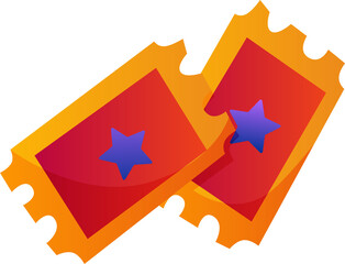 Pair of Ticket Movie Things Illustration