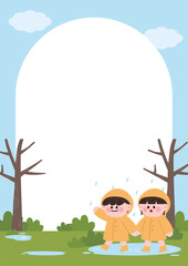 비 오는 날 편지지 템플릿