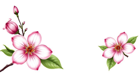 Naklejka premium cherry blossom illustration, pink sakura art, cherry blossom vector, sakura blossom vector, cherry blossom petals, blooming cherry blossom, sakura floral art, pink flower vector, cherry blossom branch