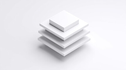 A minimalist 3d icon of a neat stack of drywall sheets, clean stylized texture, isometric view. Isolated on a white background. 3d illustration.