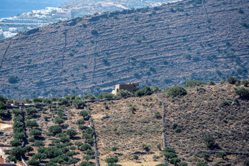 picturesque landscape with a view of the mountains and the sea on the island of Crete