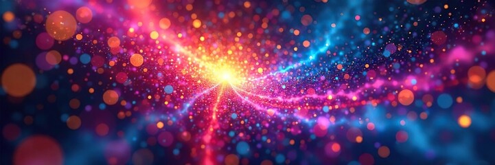 Mesmerizing Swirling Particles Vibrant Abstract Kaleidoscope Background