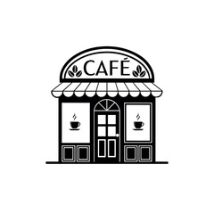 cafe,cafe Center silhouette logo vector line art logo design