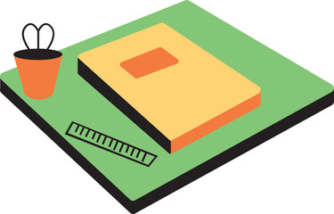 Financial Growth and Money Investment Concept Art Workspace Full Color Illustration