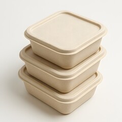 Biodegradable Container Filled with Organic Salad - Sustainable Kitchen