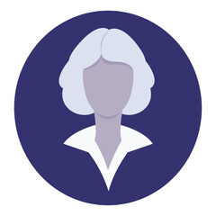 short hair woman avatar, businesswoman, vector