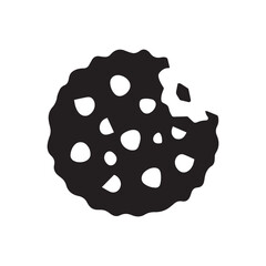 Chocolate Chip Bite Cookie Icon Vector Silhouette Sign Symbol Illustration