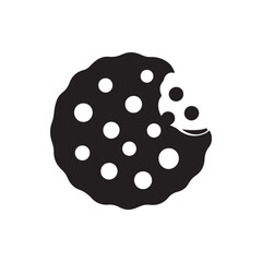 Chocolate Chip Bite Cookie Icon Vector Silhouette Sign Symbol Illustration