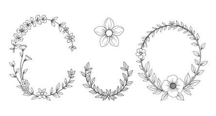 botanical border set, botanical illustration set, watercolor floral elements, watercolor botanical elements, modern floral elements, minimal floral elements, abstract floral elements, tropical floral 