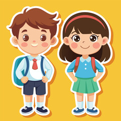 Cute school kids in uniform