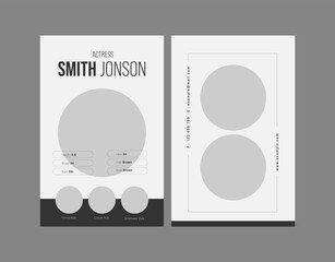 Comp Card Templates, Modeling Card Design, Photography Card Template