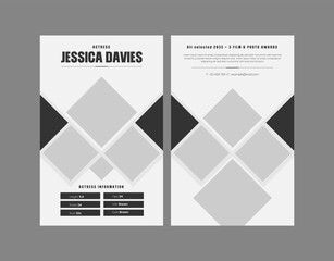 Comp Card Design, Modeling Card Design, Photography Card, Model Comp Card Template