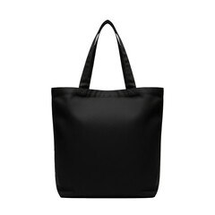 Black Tote Bag Isolated on Transparent Background