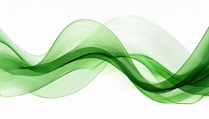 green smoke wave green abstract wave flow isolated on white background as transparent ai generated