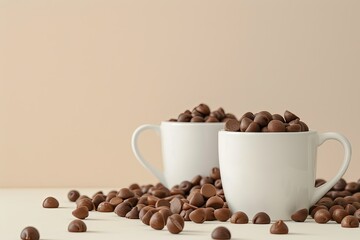 Ultra Hd Picture of Chocolate Drops Near Cups of Dairy